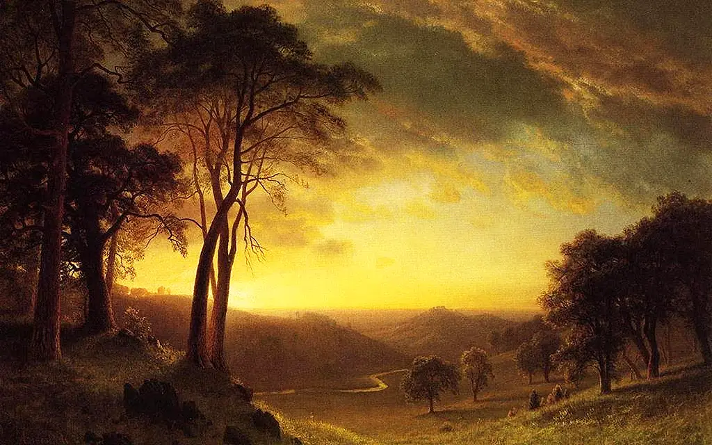 Sacramento River Valley in Detail Albert Bierstadt
